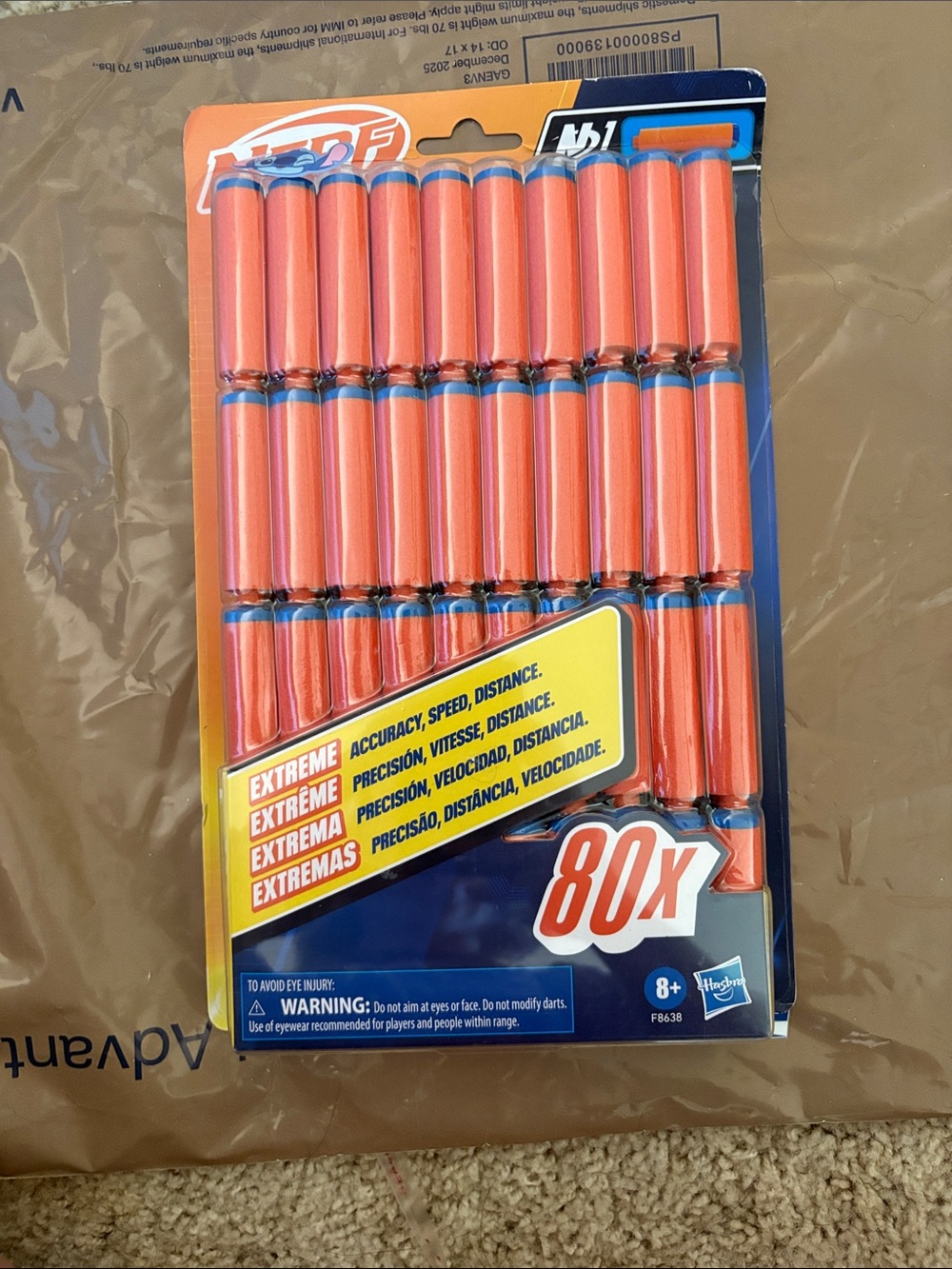 Nerf Orange Foam Darts with Blue Tips - 80 Pack